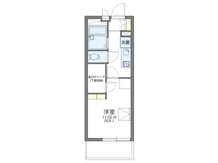 HIBARIONIII(1K/2階)の間取り写真