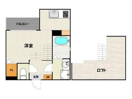 春町三丁目コーポ(1K/2階)の間取り写真