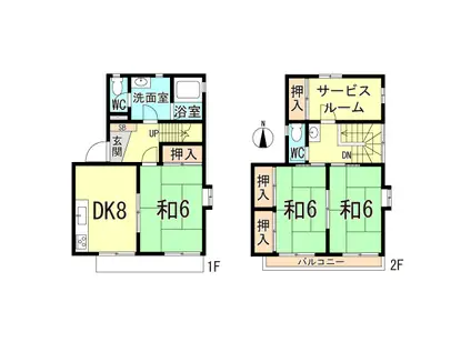 フレグランス北園田(3SLDK/1階)の間取り写真