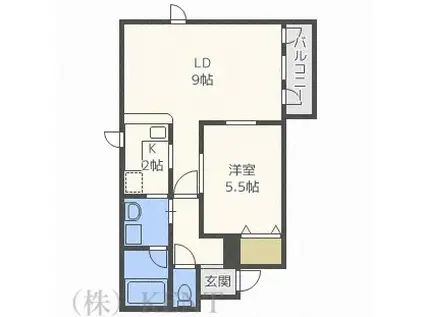 キャピタル神宮(1LDK/4階)の間取り写真