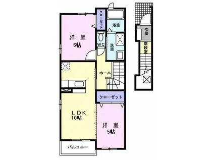 フェアリーテイル(2LDK/2階)の間取り写真