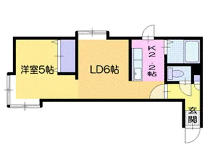 コリーヌ厚別(1LDK/3階)の間取り写真