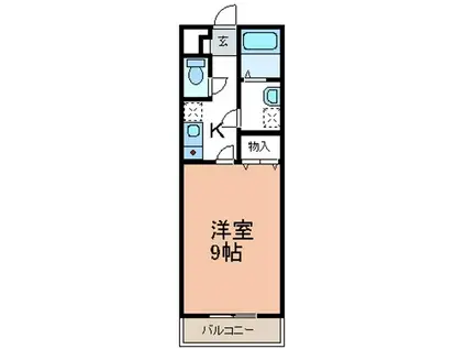 アンプルール リーブル PEARFIELDⅠ(1K/2階)の間取り写真