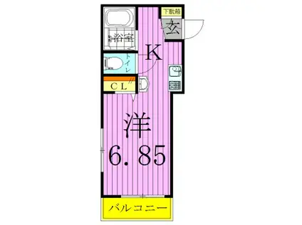 チャルテ梅島(1K/2階)の間取り写真