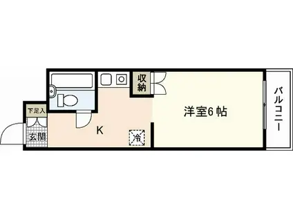 グレイスフル廿日市(1K/1階)の間取り写真