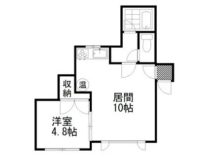 レイルサイドマンション(1LDK/2階)の間取り写真