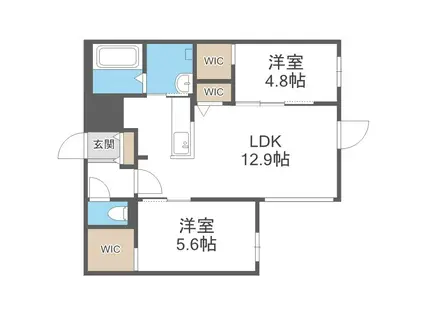 JANUS RESIDENCES南平岸駅前(2LDK/4階)の間取り写真