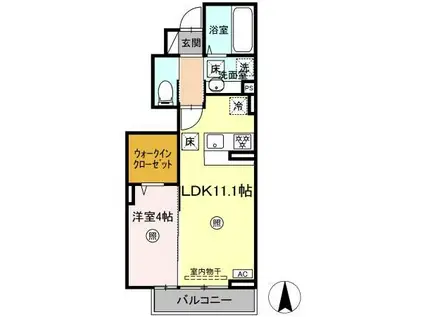 GRAN.M(1LDK/1階)の間取り写真