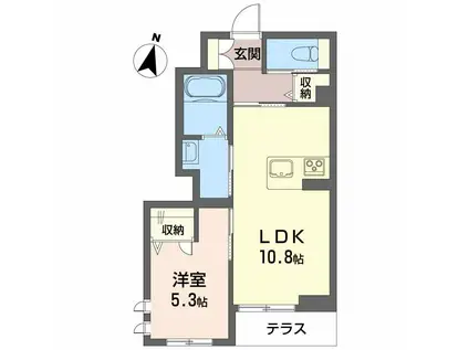 ユキ・クレール セ(1LDK/1階)の間取り写真