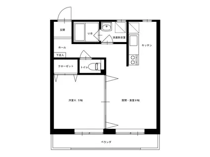 リベア蔵王(1LDK/3階)の間取り写真