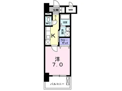 スカイ ガーデン タワー(1K/11階)の間取り写真