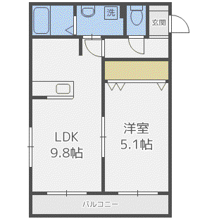 CHISE(1LDK/1階)の間取り写真