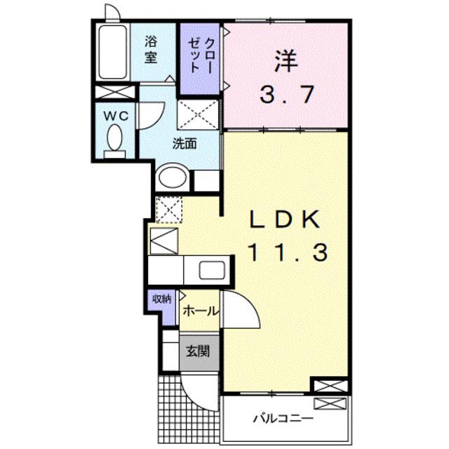 ハーベストホーム壱番館 II(1LDK/1階)の間取り写真