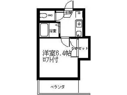 レジデンス台新(1K/2階)の間取り写真