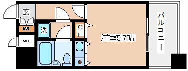 パークプラザ鷹取(ワンルーム/8階)の間取り写真