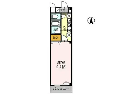 モンターニューロンドI(1K/3階)の間取り写真