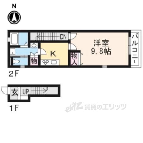 レイワコート(1K/2階)の間取り写真