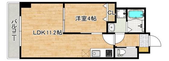 BOARDWALK府中(1LDK/4階)の間取り写真