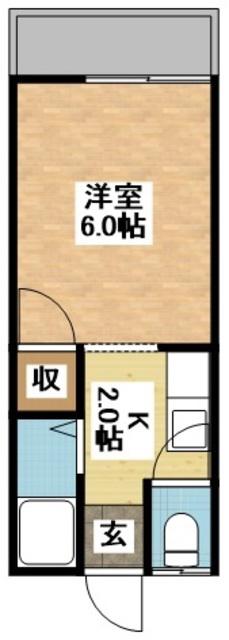 コンフォーティア泉(1K/2階)の間取り写真