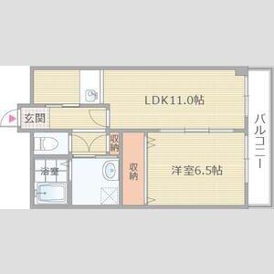 プレアール長居公園II(1LDK/3階)の間取り写真