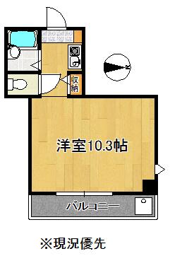 春日ビル(1K/2階)の間取り写真