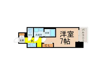S-RESIDENCE金山三丁目(1K/13階)の間取り写真