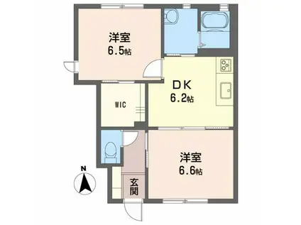 モダンヴィレッジ C棟(2DK/1階)の間取り写真