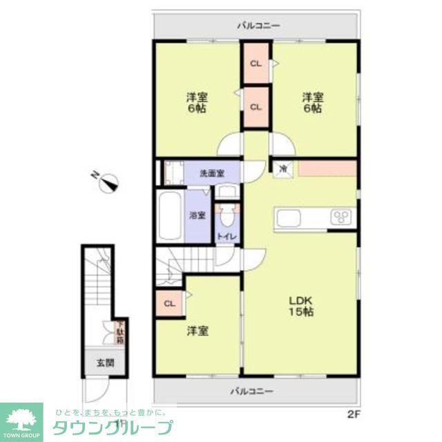 フォレストヴィラ所沢中富(3LDK/1階)の間取り写真