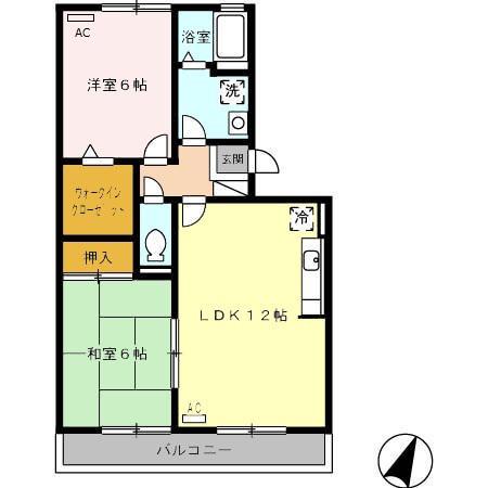 エスペランサF(2LDK/2階)の間取り写真