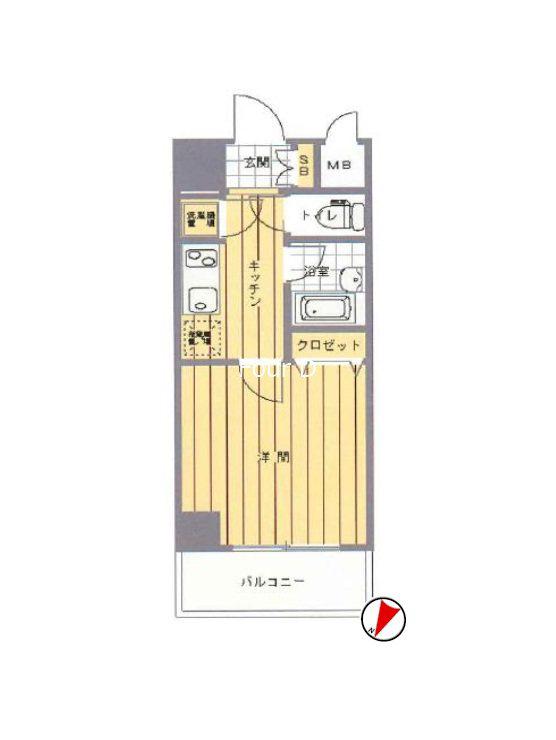 マルベリーラグーン勝どき(1K/10階)の間取り写真