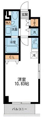 ミテッツァ矢向(ワンルーム/3階)の間取り写真