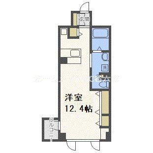 RIDGE北堀江(ワンルーム/8階)の間取り写真