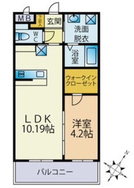 デーメーテール(1LDK/1階)の間取り写真