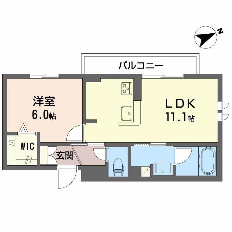カーサ ピノ 5(1LDK/2階)の間取り写真