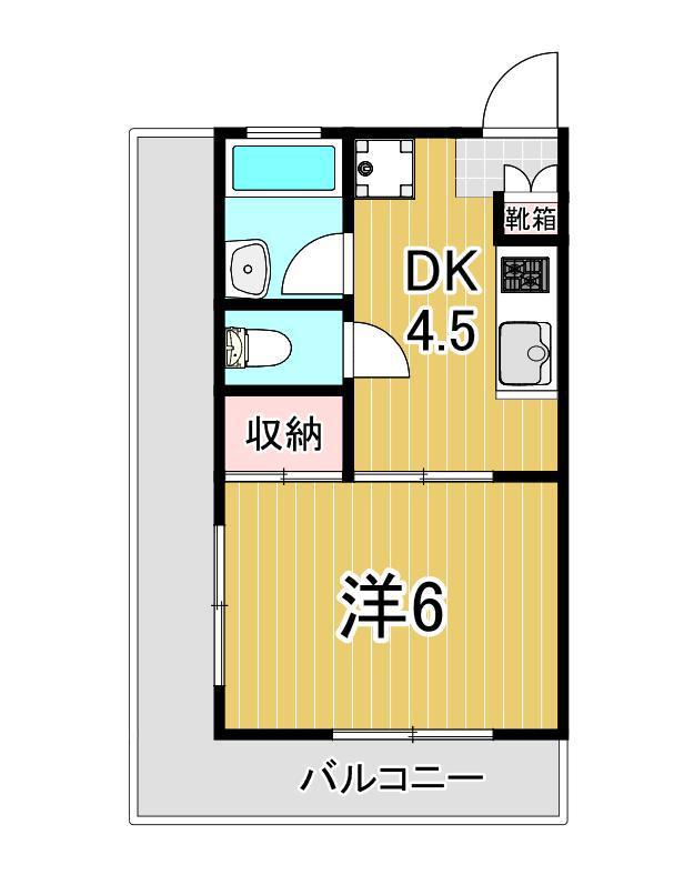 第三田嶋ビル(1DK/5階)の間取り写真