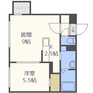 ジェラート(1LDK/3階)の間取り写真