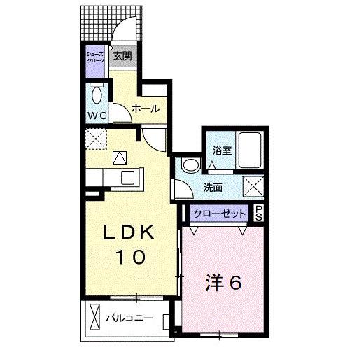 リヴェール聖(1LDK/1階)の間取り写真