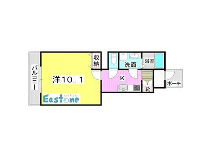 ポートハウス(1K/1階)の間取り写真