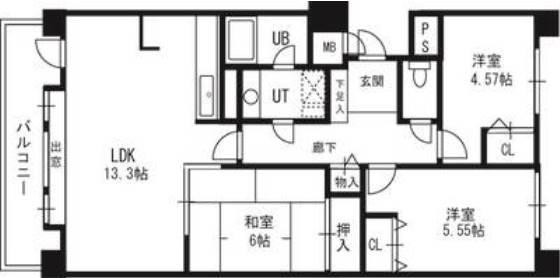 ソレイユ発寒(3LDK/7階)の間取り写真
