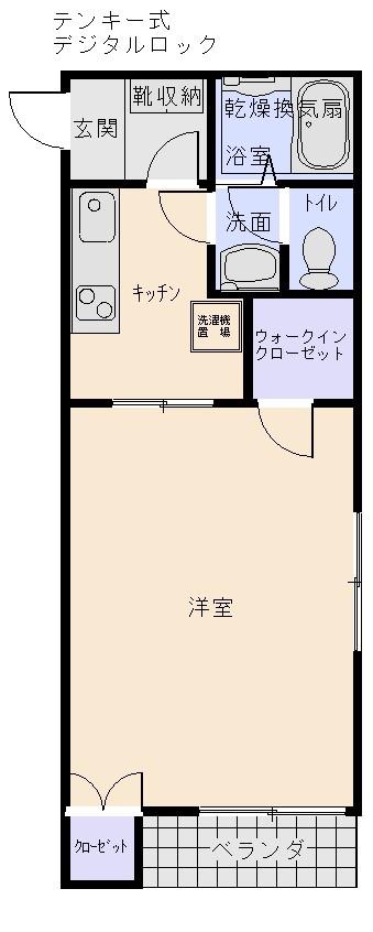 メープルガーデン初台(1K/2階)の間取り写真