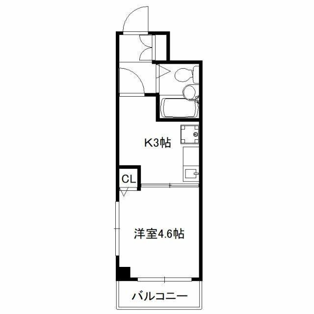 ヘリオス378立川(1K/2階)の間取り写真