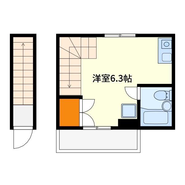IKフラット3(ワンルーム/2階)の間取り写真