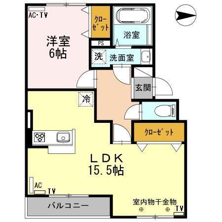 グランデリーオ(1LDK/2階)の間取り写真