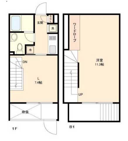 GRANPASEO新宿(1LDK/1階)の間取り写真