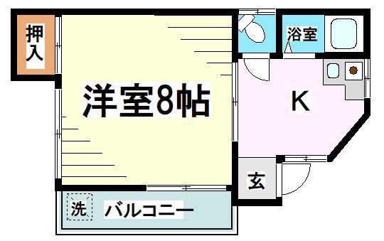 サンハイツ(1K/1階)の間取り写真