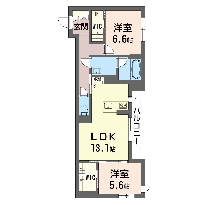 プラチナバレー(2LDK/3階)の間取り写真
