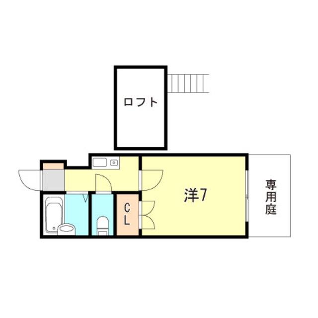 ロフティ池上(1K/1階)の間取り写真