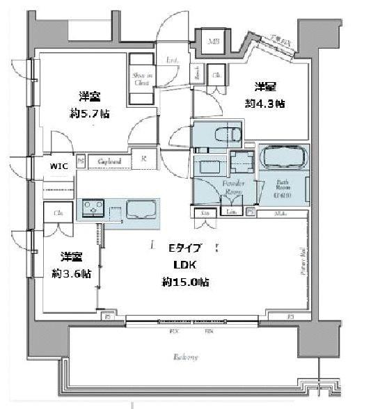 クレストコート東中野(3LDK/12階)の間取り写真