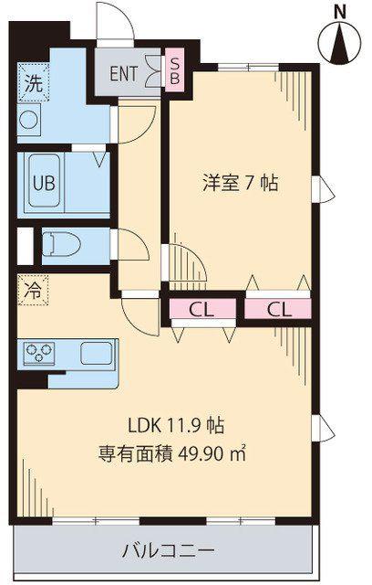 シティコート千川(1LDK/2階)の間取り写真