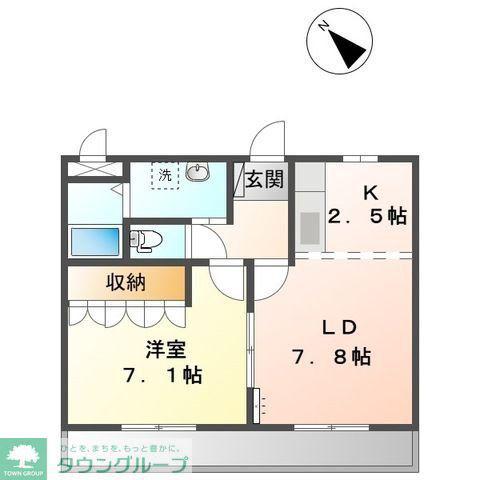 PROLOGUE.ASAHI(1LDK/1階)の間取り写真